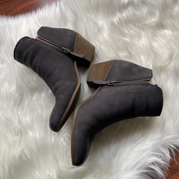 Frye Judith Double Zip Ankle Boots Leather Dark Gray 8M - Picture 2 of 11